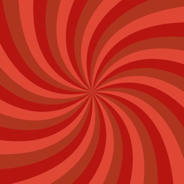 Kırmızı geometrik dönen ışın patlaması arka planı - soyut psikedelik vektör grafik tasarımı