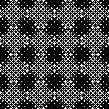 Kusursuz geometrik yıldız deseni arkaplanı - siyah ve beyaz vektör grafiği