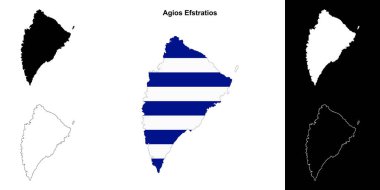 Agios Efstratios boş ana hat haritası seti