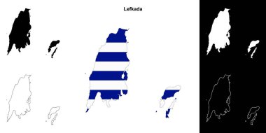 Lefkada boş çizgi haritası seti