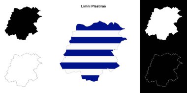 Limni Plastiras boş ana hat haritası seti