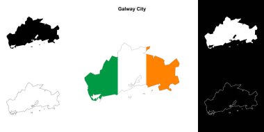Galway City bölgesi boş ana hat haritası seti