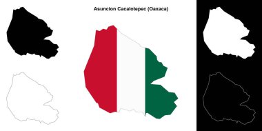 Asuncion Cacalotepec Belediyesi (Oaxaca) ana hat haritası seti
