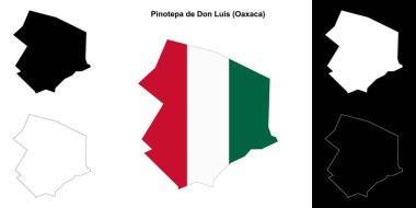 Pinotepa de Don Luis belediyesi (Oaxaca) ana hat haritası seti