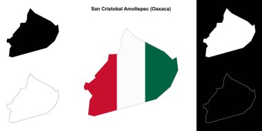 San Cristobal Amoltepec belediyesi (Oaxaca) ana hat haritası seti