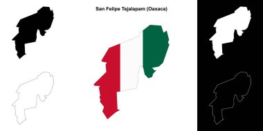 San Felipe Tejalapam belediyesi (Oaxaca) ana hat haritası seti