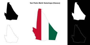 San Pedro Martir Quiechapa belediyesi (Oaxaca) ana hat haritası seti