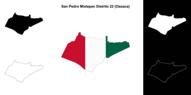 San Pedro Mixtepec Distrito 22 belediyesi (Oaxaca) ana hat haritası seti