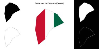 Santa Ines de Zaragoza belediyesi (Oaxaca) ana hat haritası seti