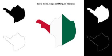 Santa Maria Jalapa del Marques belediyesi (Oaxaca) ana hat haritası seti