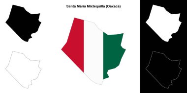 Santa Maria Mixtequilla Belediyesi (Oaxaca) ana hat haritası seti
