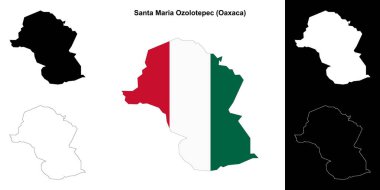 Santa Maria Ozolotepec belediyesi (Oaxaca) ana hat haritası seti