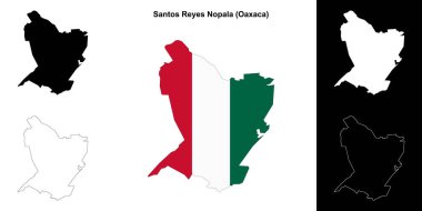 Santos Reyes Nopala belediyesi (Oaxaca) ana hat haritası seti