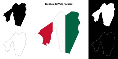 Teotitlan del Valle belediyesi (Oaxaca) ana hat haritası seti