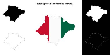 Totontepec Villa de Morelos belediyesi (Oaxaca) ana hat haritası seti