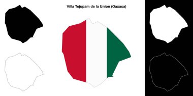 Villa Tejupam de la Union belediyesi (Oaxaca) ana hat haritası seti