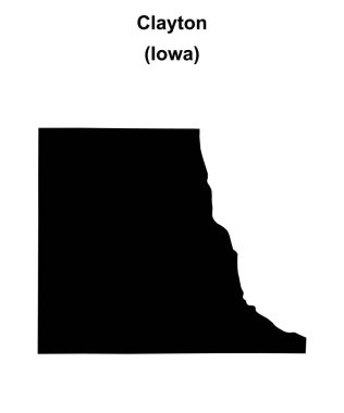 Clayton County (Iowa) boş ana hat haritası