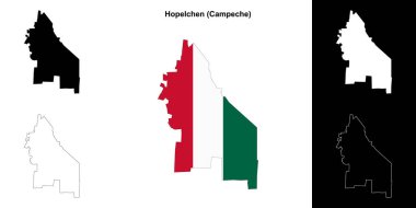 Hopelchen belediyesi (Campeche) ana hat haritası seti