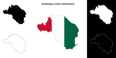 Guadalupe y Calvo belediyesi (Chihuahua) ana hat haritası seti