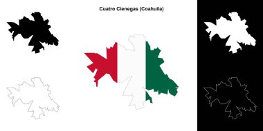 Cuatro Cienegas belediyesi (Coahuila) ana hat haritası seti