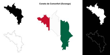 Coneto de Comonfort Belediyesi (Durango) ana hat haritası seti