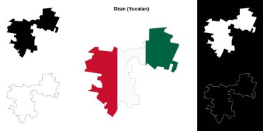 Dzan belediyesi (Yucatan) ana hat haritası seti