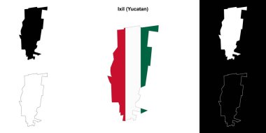 Ixil belediyesi (Yucatan) ana hat haritası seti