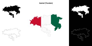 Izamal belediyesi (Yucatan) ana hat haritası seti