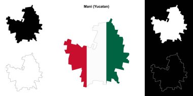 Mani belediyesi (Yucatan) ana hat haritası seti