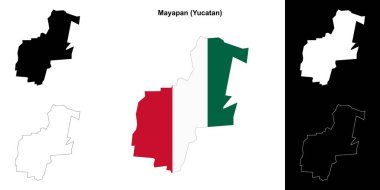 Mayapan belediyesi (Yucatan) ana hat haritası seti
