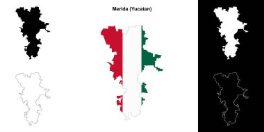 Merida belediyesi (Yucatan) ana hat haritası seti