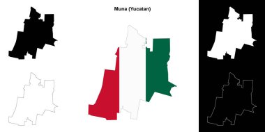 Muna belediyesi (Yucatan) ana hat haritası seti
