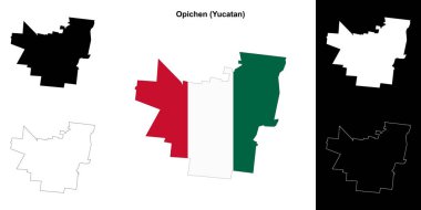 Opichen Belediyesi (Yucatan) ana hat haritası seti