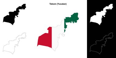 Tekom belediyesi (Yucatan) ana hat haritası seti