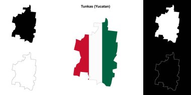 Tunkas belediyesi (Yucatan) ana hat haritası seti