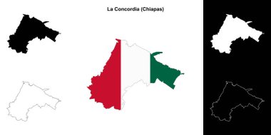 La Concordia belediyesi (Chiapas) ana hat haritası seti