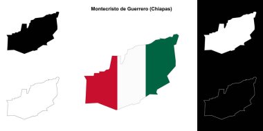 Montecristo de Guerrero belediyesi (Chiapas) ana hat haritası seti