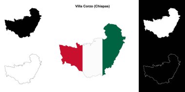 Villa Corzo belediyesi (Chiapas) ana hat haritası seti
