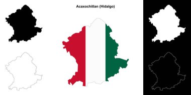 Acaxochitlan belediyesi (Hidalgo) ana hat haritası seti