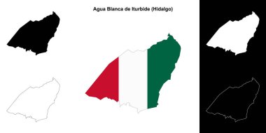 Agua Blanca de Iturbide belediyesi (Hidalgo) ana hat haritası seti