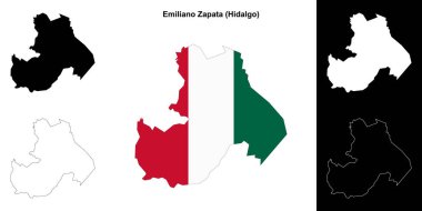 Emiliano Zapata belediyesi (Hidalgo) ana hat haritası seti
