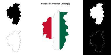 Huasca de Ocampo belediyesi (Hidalgo) ana hat haritası seti