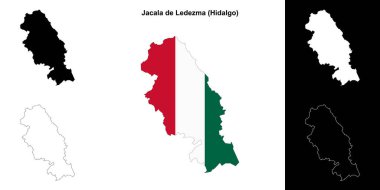 Jacala de Ledezma belediyesi (Hidalgo) ana hat haritası seti