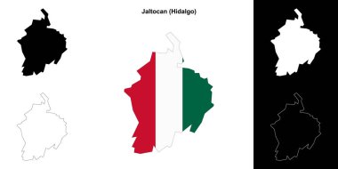Jaltocan belediyesi (Hidalgo) dış hat haritası seti