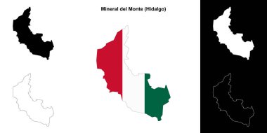 Mineral del Monte belediyesi (Hidalgo) ana hat haritası seti