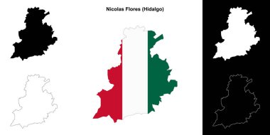 Nicolas Flores belediyesi (Hidalgo) ana hat haritası seti