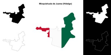 Mixquiahuala de Juarez belediyesi (Hidalgo) ana hat haritası seti