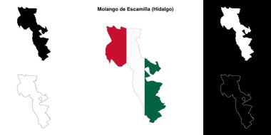 Molango de Escamilla belediyesi (Hidalgo) ana hat haritası seti