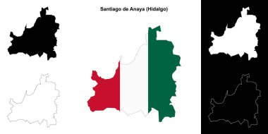 Santiago de Anaya belediyesi (Hidalgo) ana hat haritası seti