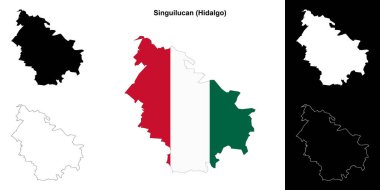 Singuilucan belediyesi (Hidalgo) ana hat haritası seti